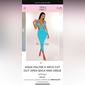 Never worn midi blue dress